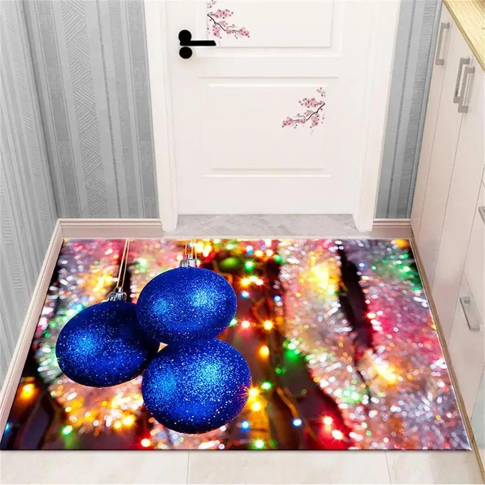 Frohe Weihnachten Teppich Eingang Willkommensmatte Heim Dekorativ Weihnachtsfeiertag Vordertürmatte Lustige Cartoonfigur Filz Türteppiche