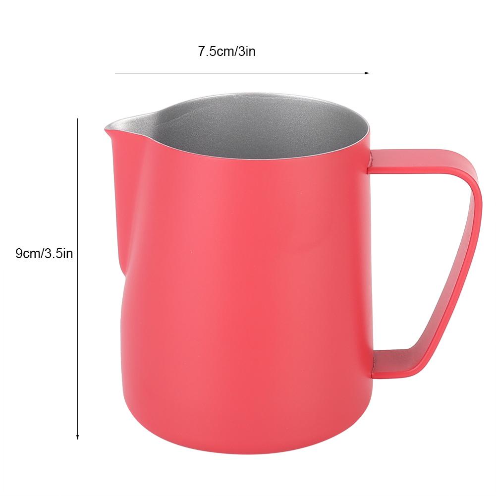 350ml Stainless Steel Milk Frothing Jug Frother Coffee Latte Container Cup Coffee UtensilsRose Red