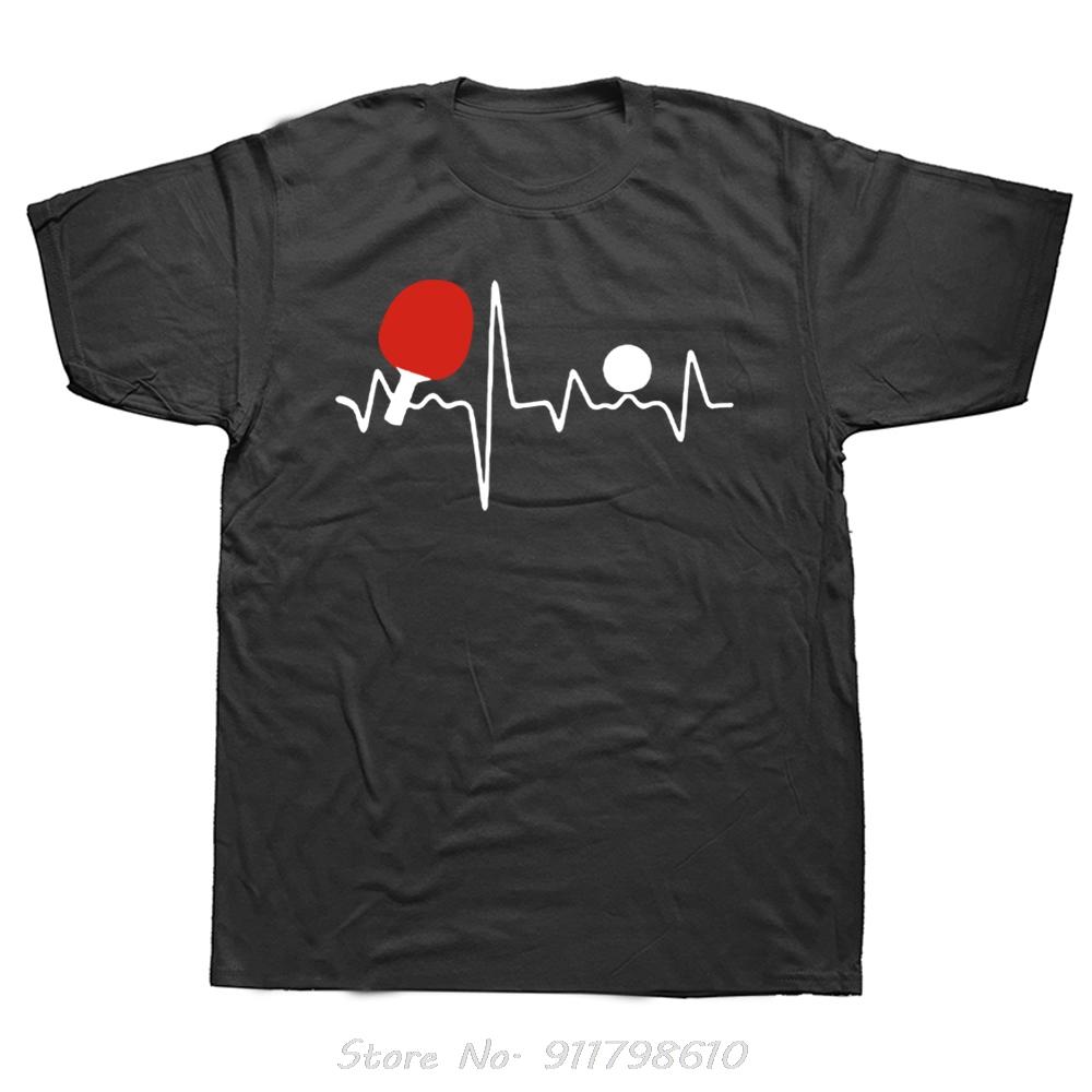 

Funny Ping Pong Heartbeat Oversized T-shirt Streetwear Men s Clothing O-Neck Fitness T Shirt Harajuku Table Tennis Cotton Tshirt 4XL