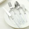 Transparent Acylic 304 Stainless Steel Cutlery Set High Value Hotel Table Spoon Knife Fork Teafork Teaspoon Wedding Decoration