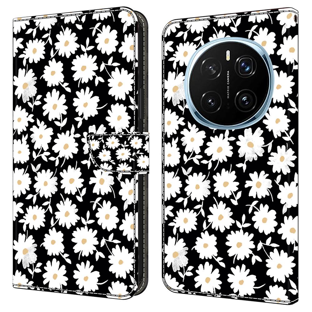 

Чохол для Honor Magic7 Pro 5G Магнітна застібка 3D візерунок Шкіряний гаманець Чохол для телефону Floral