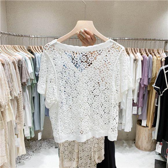 Dame Solbeskyttelse Blonde Sjal Cardigan - Koreansk Stil Kort Jakke for Sommer