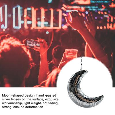 Disco koule Poutavá Disco koule ve tvaru měsíce Reflexní závěsná ozdoba s řetízkovým háčkem Párty dekorace