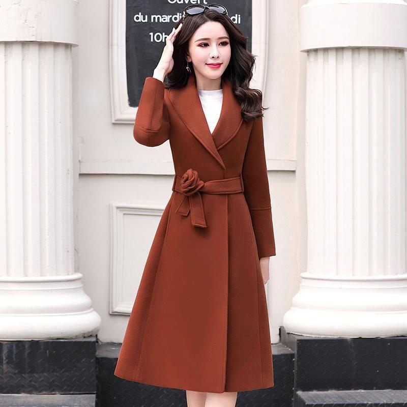 

Mid to long length new autumn and winter Korean version thickened knee high denim jacket trendy S фиолетовый