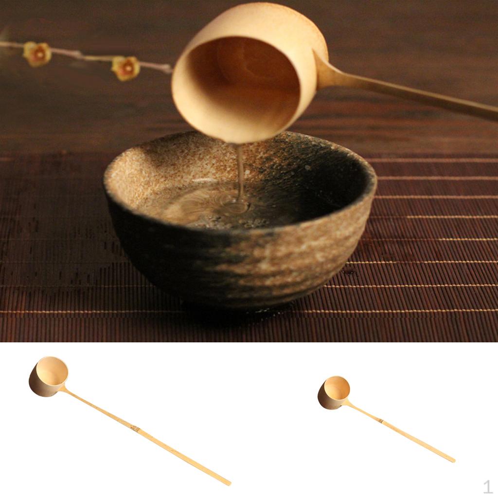 

2pcs Handmade Bamboo Water with Long Handle Spoon Cooking Tools Soup Ladle Dipper inch