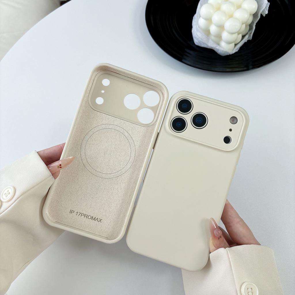 Original Liquid Silicone For Magsafe Magnetic Charge Phone Case For iPhone 17 Air 16 15 14 Plus 13 12 Pro Max Orange Color Cover