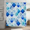 Blue Watercolor Bath Rug: Decorative Blue Pattern Shower Curtain For Home Bathroom Decor With Hook Set Size 72 X 72 Inches
