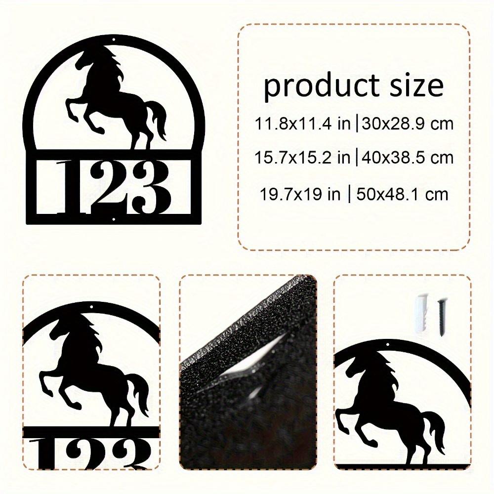 Metal Horse Wall Sign Trendy Door Plaque Address Decor Porch Living Room Rustic