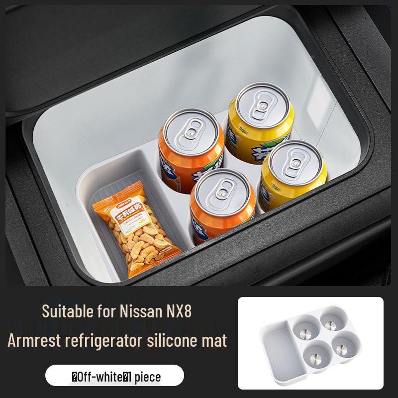 Nissan NX8 Armrest Box Refrigerator Silicone Pad, Food Grade, Waterproof, Dustproof Console Storage