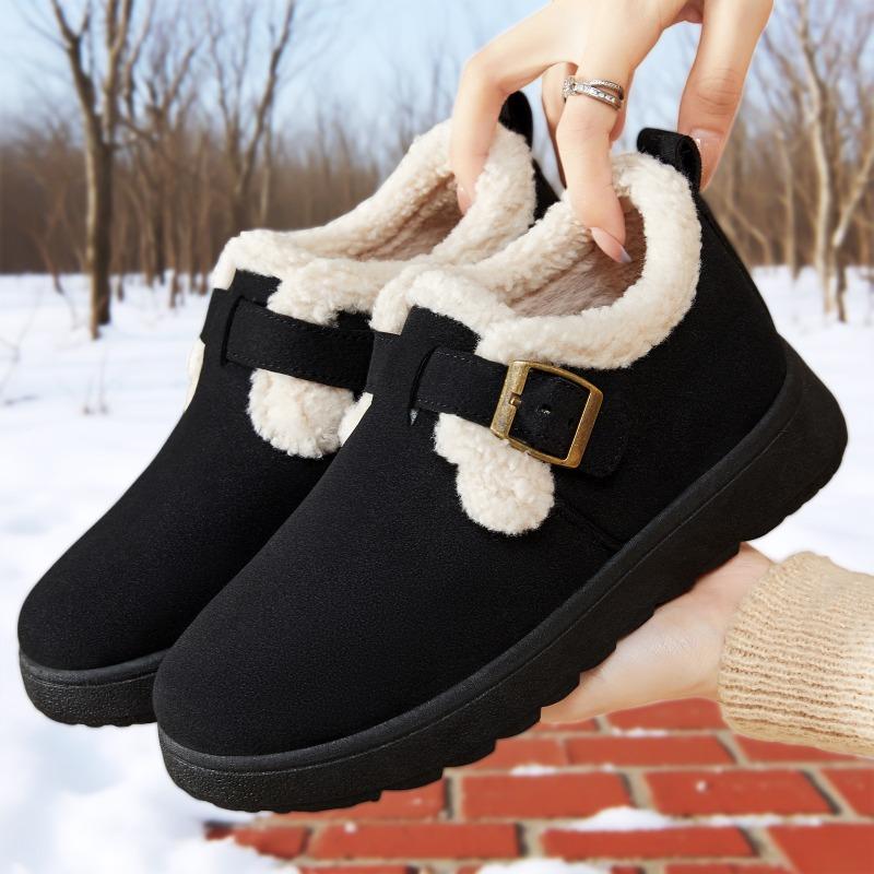Shoes Women's Cotton Shoes Winter Fashion Versatile Cotton Boots New Velvet Thickened One-pedal Snow Boots
