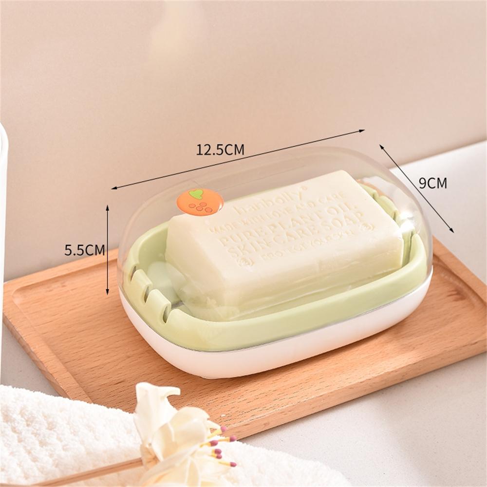 

Двойная мыльница с крышкой и сливом, многофункциональный контейнер для хранения мыла, портативная дорожная мыльница, домашний органайзер для ванной комнаты, полка 12.5x9x5.5cm