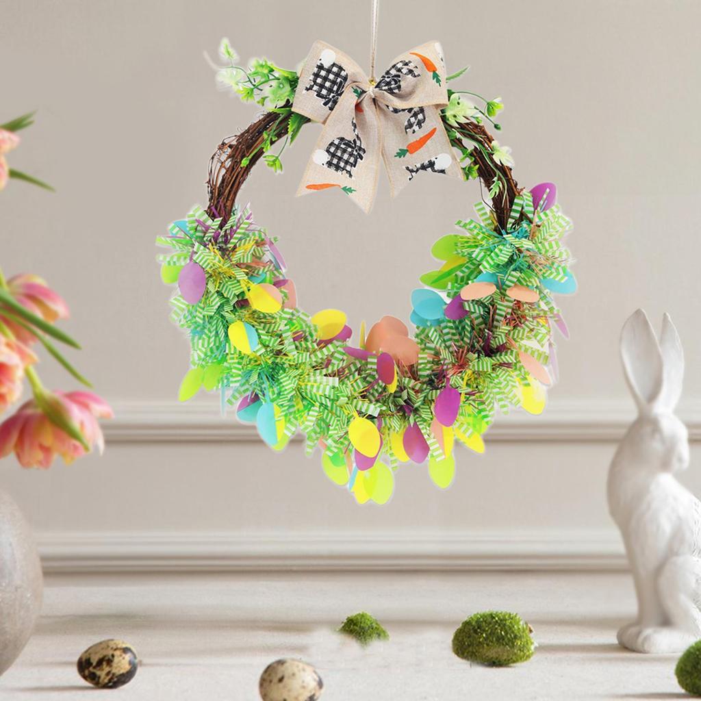Easter Wreath Artificial Colorful Spring Decor Outdoor Easter Wreath Spring Decor For Indoor Outdoor Living Room Bedroom Window