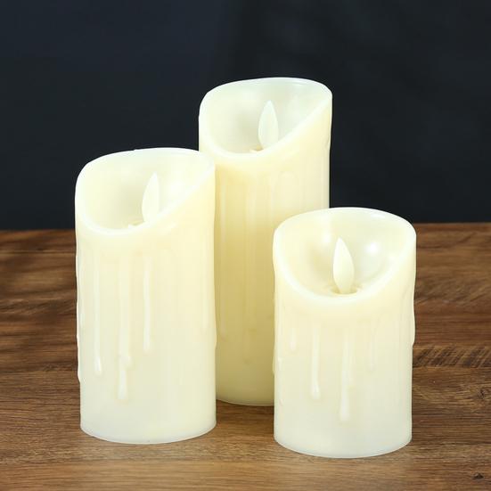 Waterproof Flameless Candles Battery Operated LED Candles with Remote Control Flickering Fake Pillar Candles for Wedding Halloween