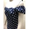 Women's Summer Sweetheart Strapless Polka Dot Line Shoulder Tight Bag Hip Sexy Side Slit Dress