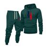 Men's Printed Hooded Sweatshirt And Sweatpants Casual Sports Suit