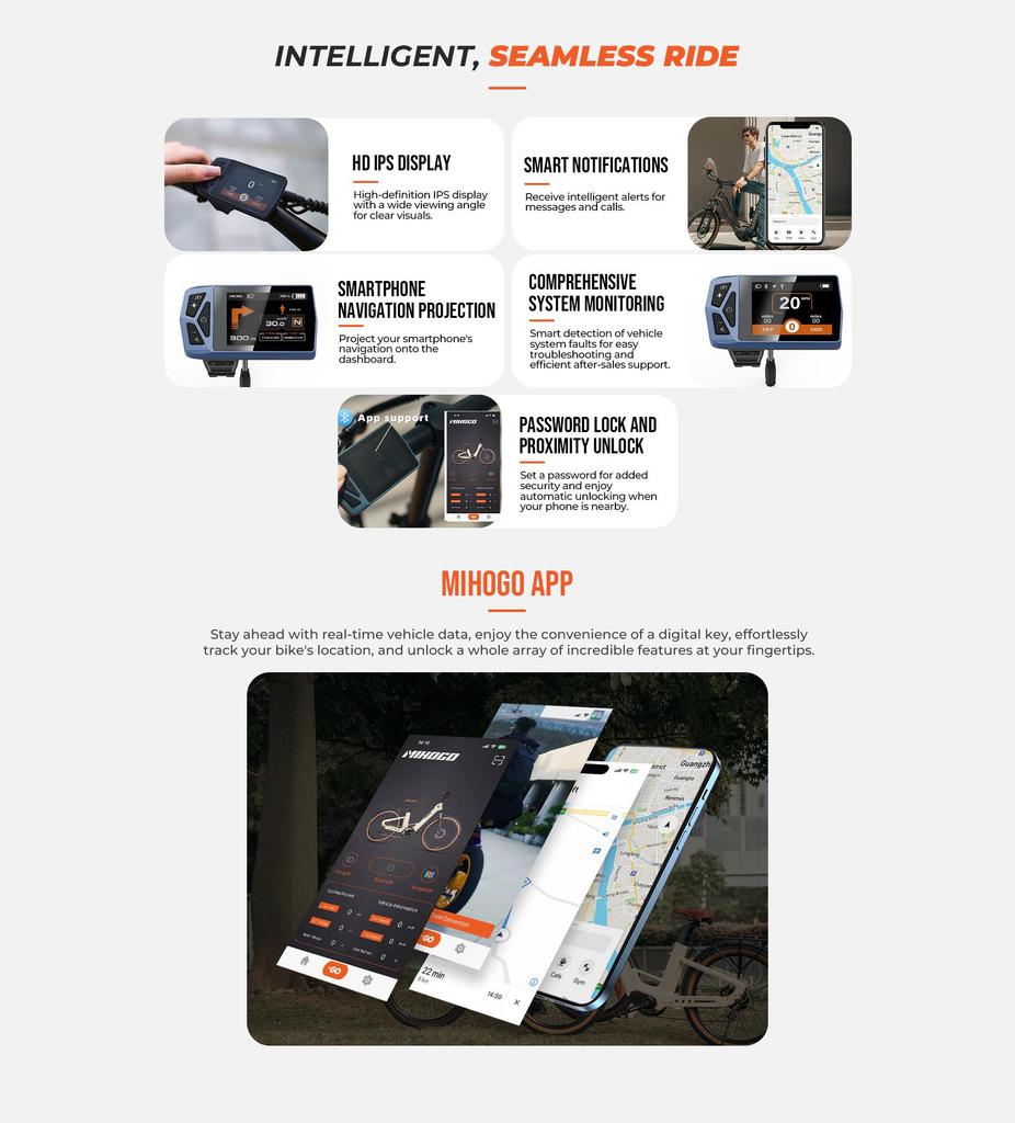 MIHOGO Air Max 194 Km Long Range, Torque Sensors, Carbon Fiber Frame Only 3.5 Kg, Dual Battery, Smart Display