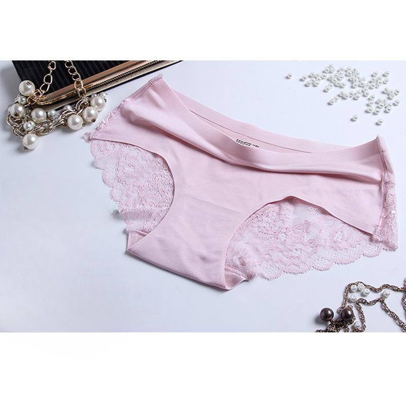 Underwear Women's Waist Knickers Seamless Lace Pure Cotton Lingerie Crotch Skin Friendly Sexy Breathable Ultra-thin Panties