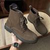 Fashion Classic Man High Top Shoes New Leather Ankle Boots Sneakers Fashion Outdoor Mens Basic Boots Lace Up Non-Slip Motorcycle Botas