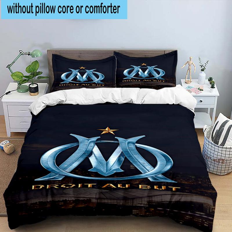 3pcs Mar-seille With Pride Emblem Printed Bedding Set Duvet Cover Closure Includes 1 Duvet Cover & 2 Pillowcases Bedding Sets Home Decor Gifts