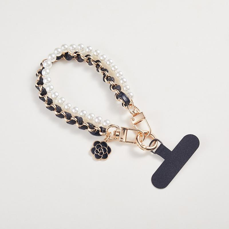 Women Fashion Pearl Wrist Mobile Phone Lanyard Chain Accessory