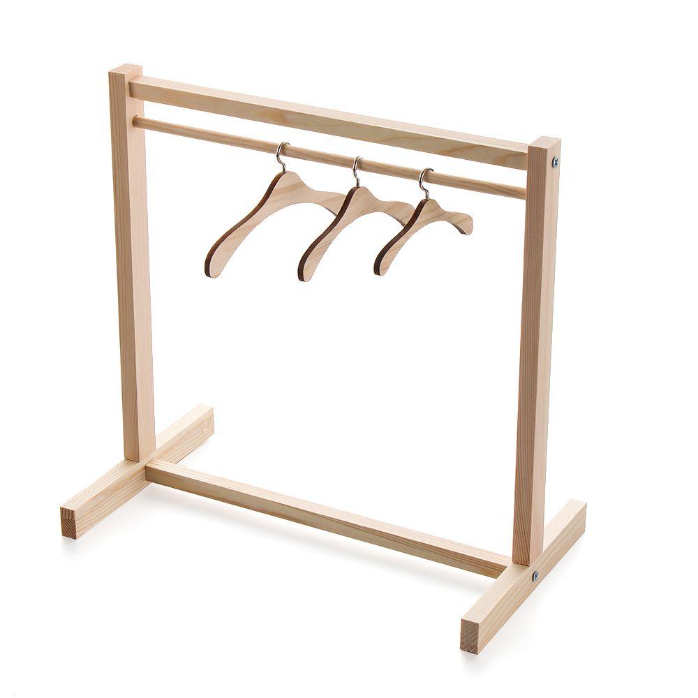 Doll Wooden Clothes Rack Garment Organizer Hangers for Dolls Handbag Clothes Doll Metal Hangers Kids Adult Toy Birthday Gift