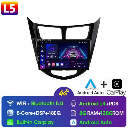 Fortress Android 10 Car Radio For Hyundai Solaris Verna Accent 2010 - 2016 Multimedia Video Player Navi GPS 2 Din DVD Head Unit