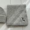 Puppy Embroidered Scarf, Hat, Headgear, Female Autumn and Winter Warm Face Small Knitted Wool Hat Outdoor Leisure