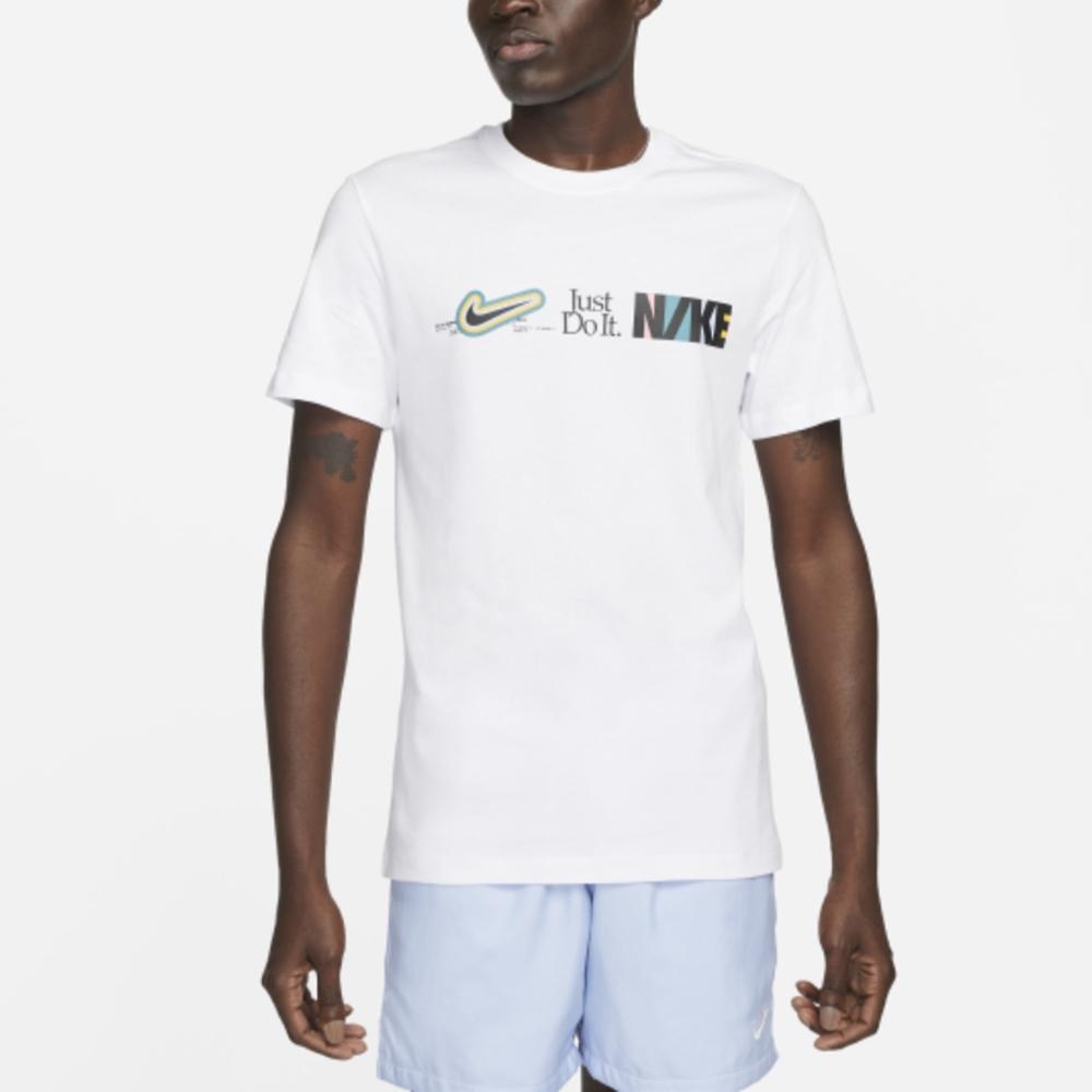 Nike Alphabet Print Fitness Training Round Neck Short Sleeve T-Shirt Men Tops White FB9775-100