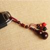 Retro Mobile Phone Pendant Polished Rosewood Car Keychain  Key Chain Decoration