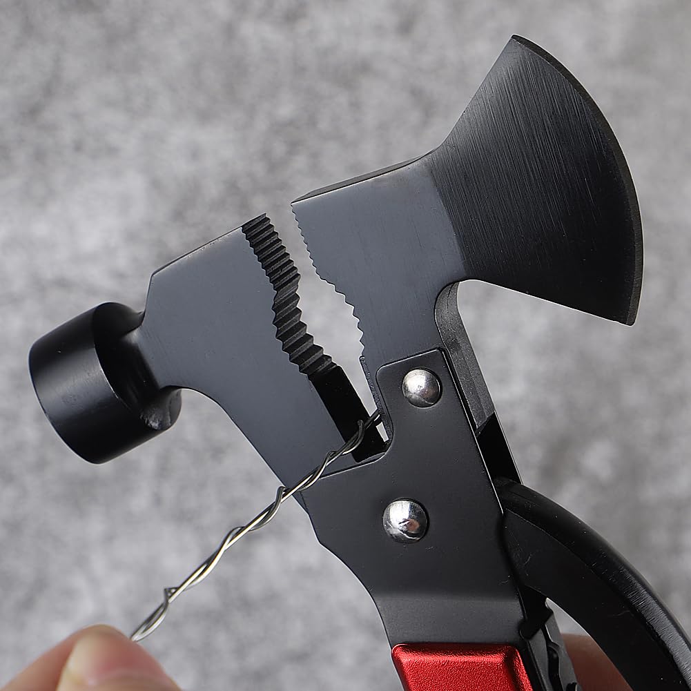 KEENSUN Axe Hammer Camping Stainless Steel with Durable Great Gift for Men Multi-Tool Tool, 14-in-1 Multi-Tool