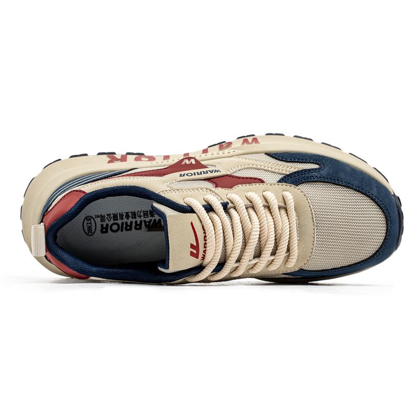 Warrior Casual Commuting Fashion Simple Trendy Versatile Low-Top Lifestyle Shoes Men Sneaker Light-Blue Red WXY(S)-4785N03