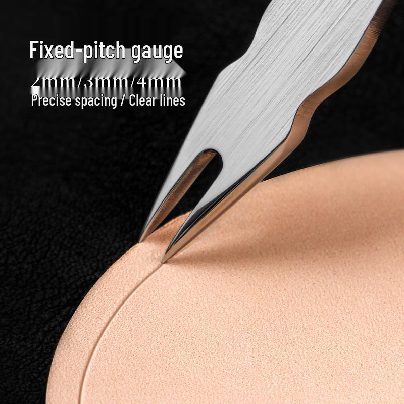 Stainless Steel Leather Spacing Gauge for Handcraft DIY – Precise Line Drawing Tool