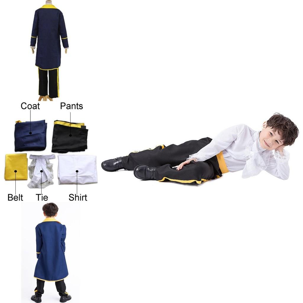 Oddychający Kostium Cosplay Piękna i Bestia Adam dla Chłopców w Stylowym Niebieskim Designie