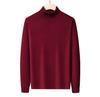 Men's Winter Warm Velvet High Neck Sweater - Solid Color Knit Pullover