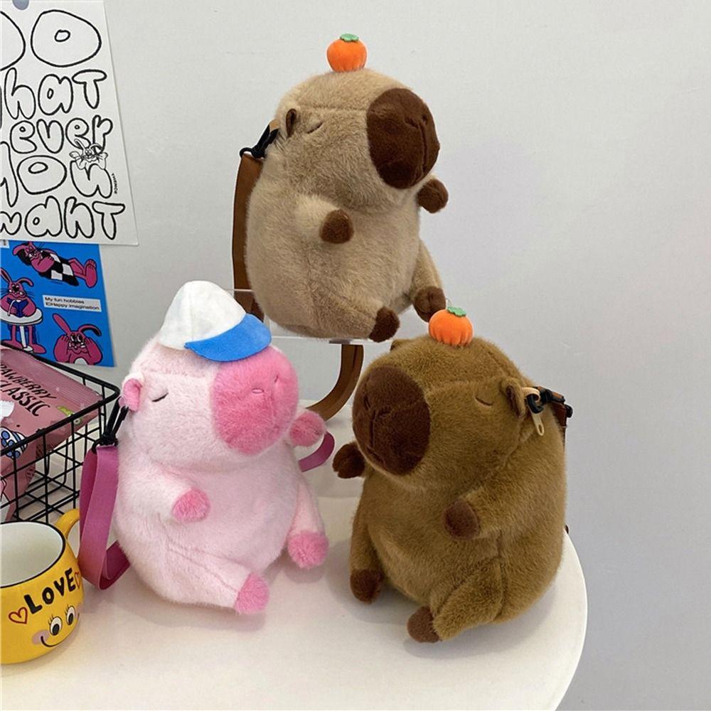 Capybara Capybara Plush Backpack Animals Students School Bag Sweet Cartoon Backpack  Travel