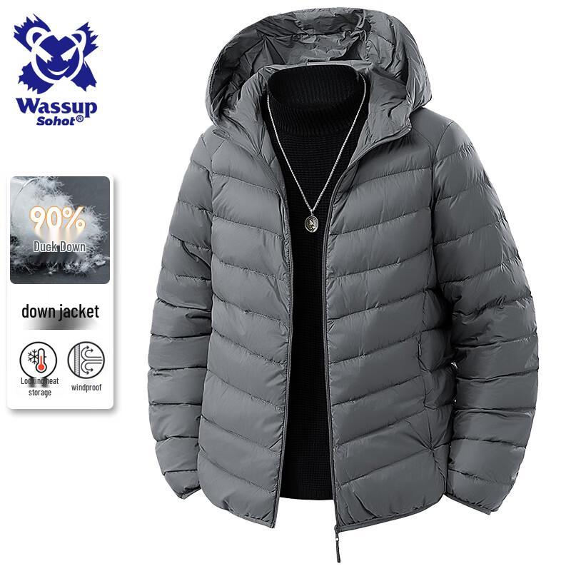 Wassup Sohot Men s Lightweight Hooded Down Jacket 2XL