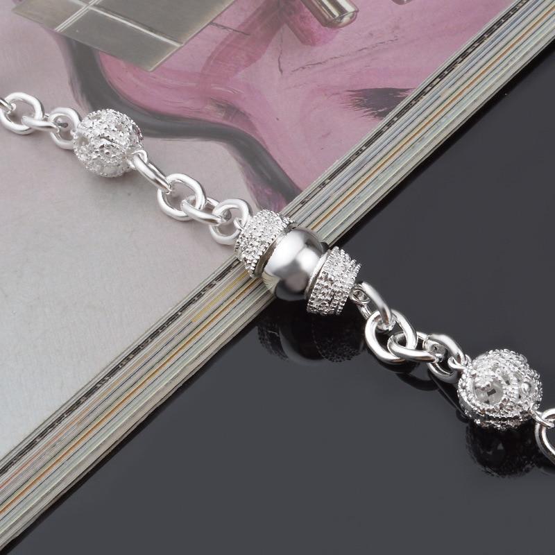 925 Sterling Silver Personalized Circular Bracelets Geometry Charms Ball Bangles Party Retro Jewelry Accessories for Women