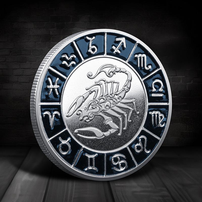 Zodiac Commemorative Medal, Constellation Coins, European and American Coins, Constellation Commemorative Coins, Lucky Coins, Zodiac Collection