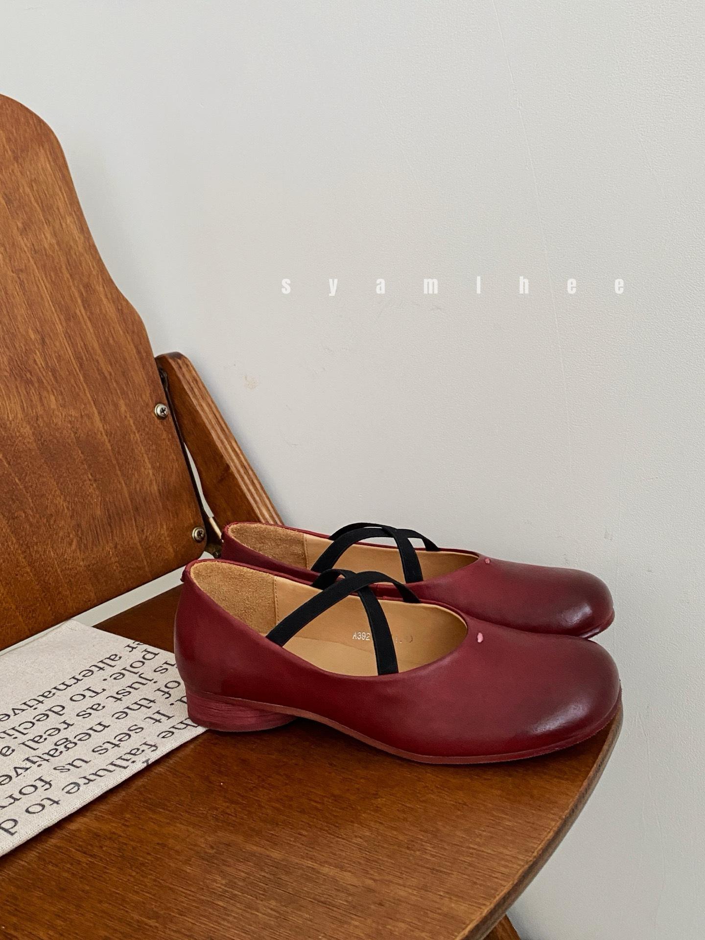 

Opalwalk лошадиная кожа настоящая стираная ручной работы ремешок крест-накрест балетки ретро туфли на плоской подошве женские 39