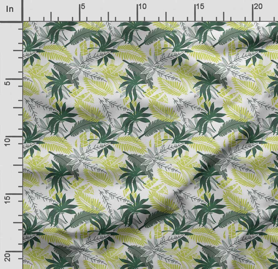 Soimoi Leaves Print,  Cotton Cambric, Quilting Fabric Sold by The Yard 42 Inch Wide, Medium Weight Cotton Fabric,