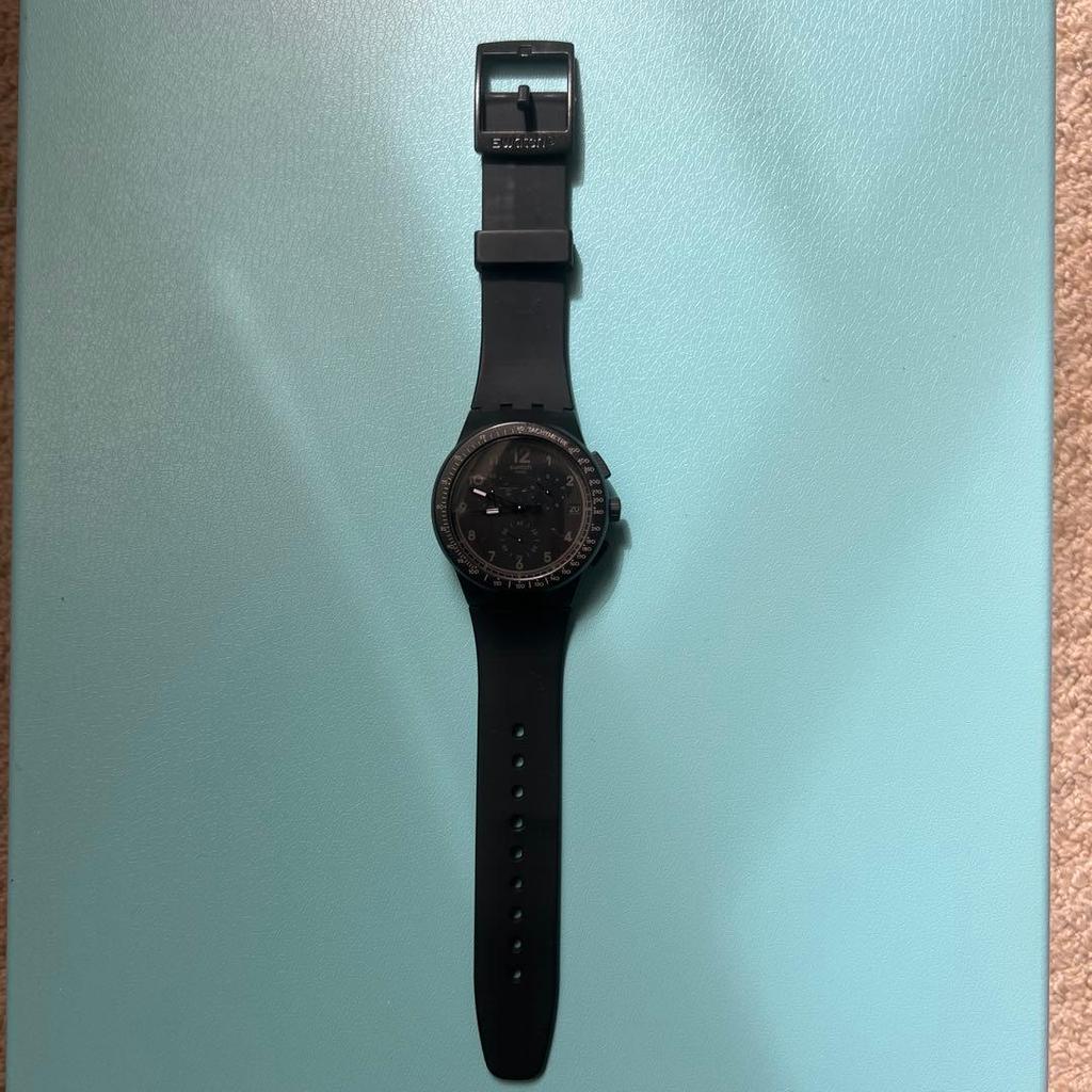 Used Swatch Chronograph Black Analog Watch