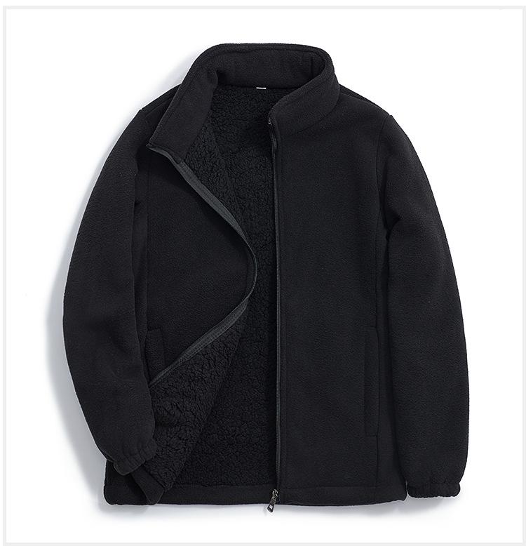 Unisex 2025 Cotton Coat: Short Fleece Stand-up Collar Cardigan for Autumn/Winter, Double-Sided Thick Warm Outerwear.