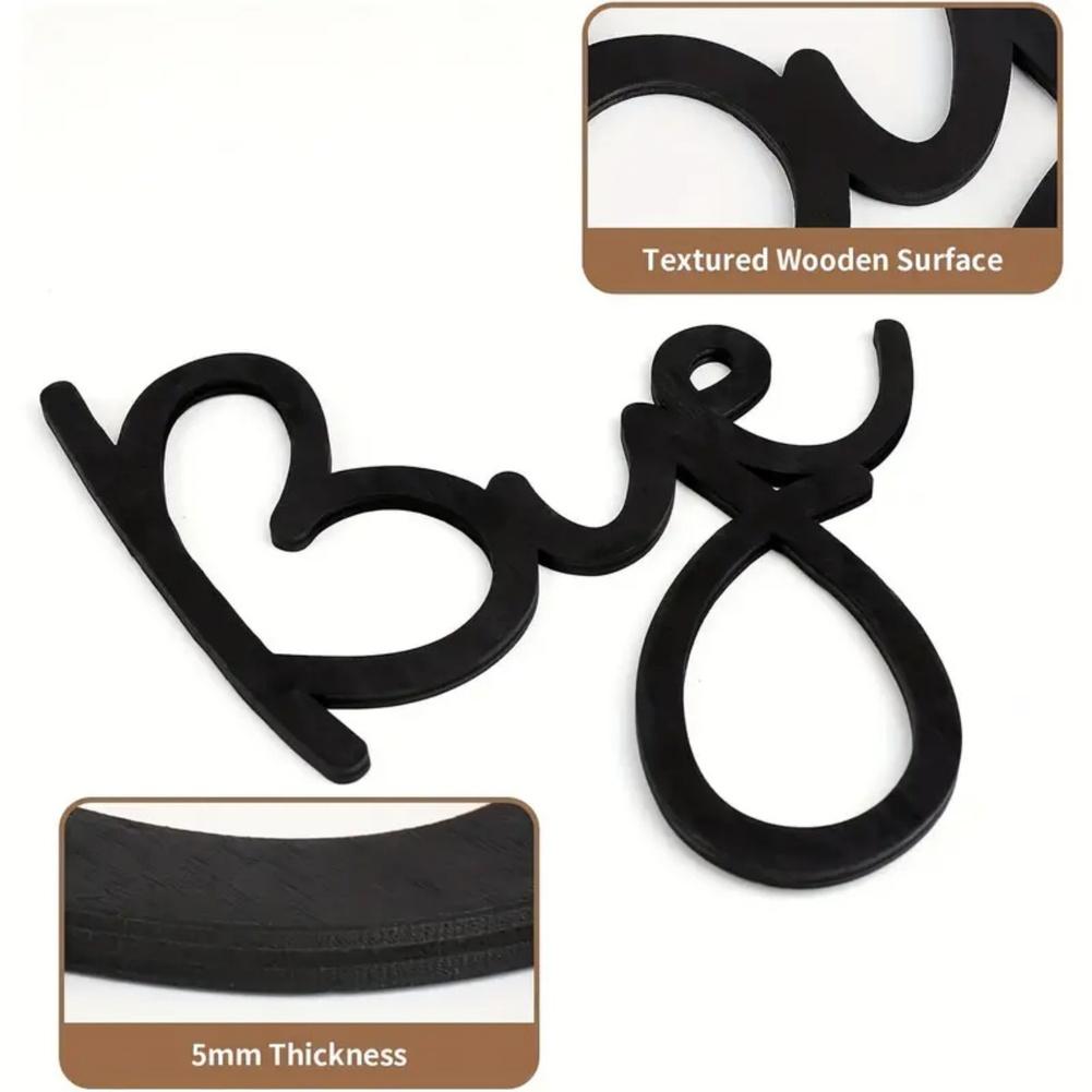 Love You Bye Sign Wall Decor In Rustic Boxwood Hanging Decoration for Hallways and Rooms Offering a Cozy and Warm Ambiance