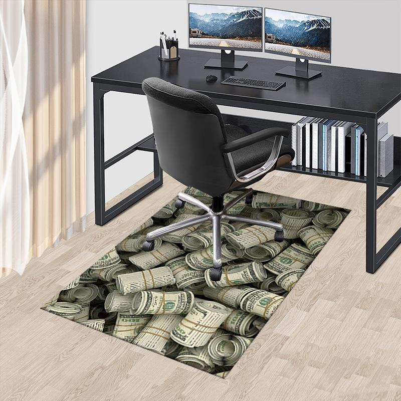 

1pc Anime Cartoon Design Office Chair Mat - 100 Dollar Bill Pattern, Non-Slip Carpet for Home Decor, Suitable for All Seasons, Perfect Gift for Office 60cm by 90cm