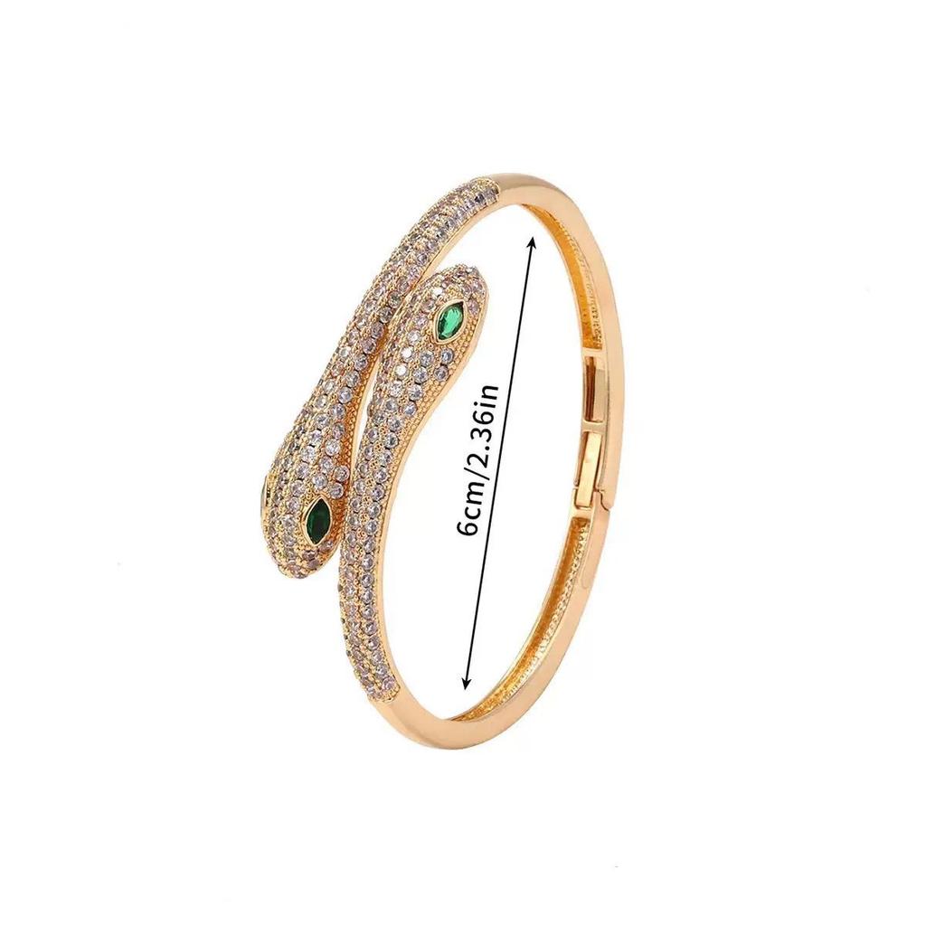 Electric Serpentine Zircon Open Bracelet High Fashion Bracelet