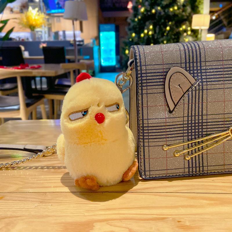 Wobi Chicken Doll Key Chain, Couple Doll Pendant, Bag Pendant, Small Accessory, Plush Keychain