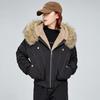Winter New Hooded Big Fur Collar Cotton-padded Clothes Fashionable Versatile Cotton-padded Jacket Women's Coat