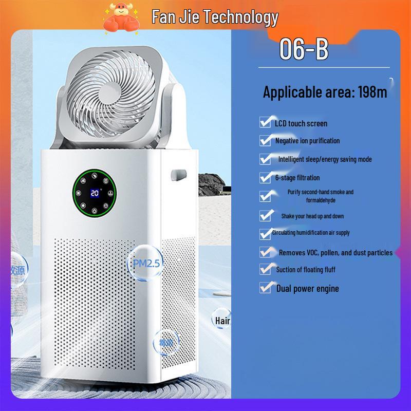 4-in-1 Negative Ion Air Purifier & Mist-Free Humidifier with Formaldehyde Removal & Air Circulation Fan