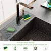 1pc Food grade silicone faucet splash proof drainage pad, foldable, split drainage,used for soap,water cup,cosmetic storage tray
