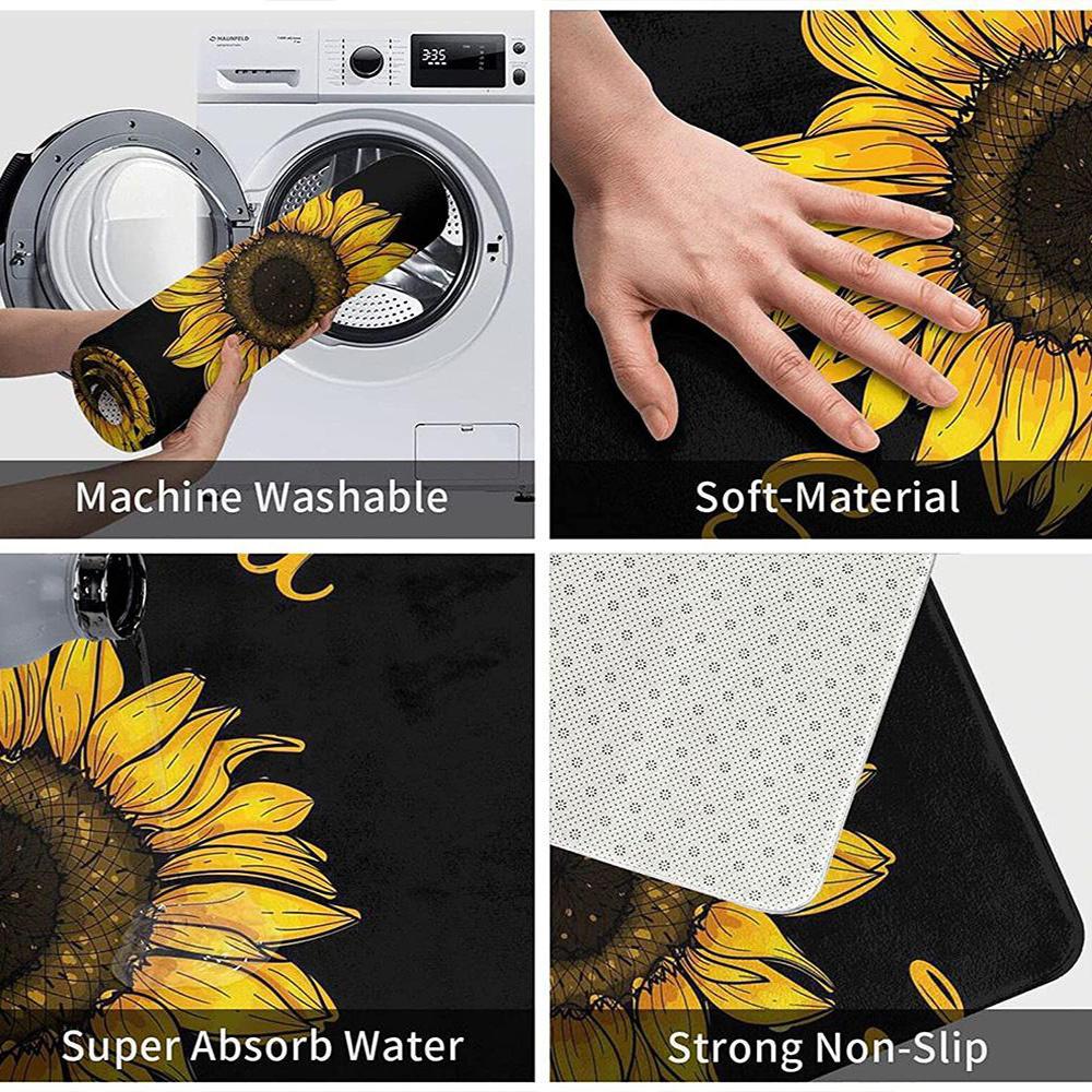 Messi Kitchen Mats Durable Bathroom Pads Comfortable Rugs Carpets For Kitchen Home Office Sink Laundry Room Bathroom Decor